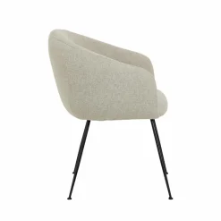 Fauteuil<Made in Meubles Fauteuil en tissu écru et pieds en métal Sandy