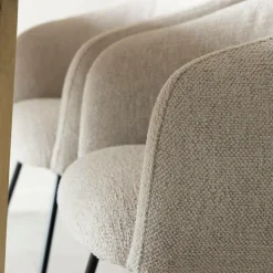 Fauteuil<Made in Meubles Fauteuil en tissu écru et pieds en métal Sandy