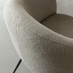 Fauteuil<Made in Meubles Fauteuil en tissu écru et pieds en métal Sandy