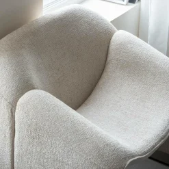 Fauteuil<Made in Meubles Fauteuil en tissu écru Théa