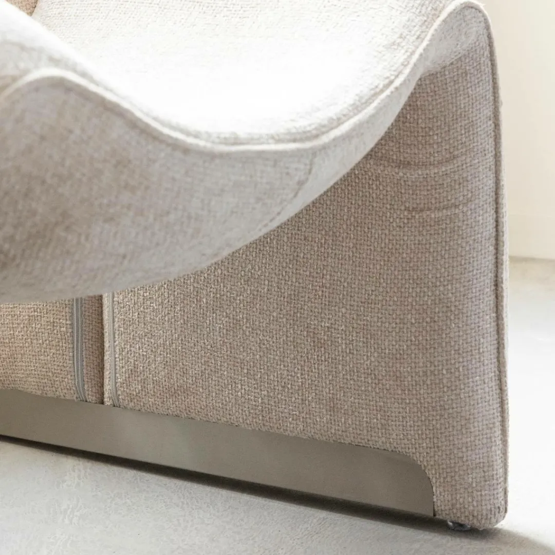 Fauteuil<Made in Meubles Fauteuil en tissu écru Théa