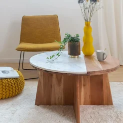 Fauteuil<Made in Meubles Fauteuil en tissu jaune et métal Isaure