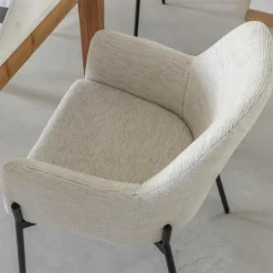 Chaise<Made in Meubles Fauteuil en tissu sable Aëlys (lot de 2)