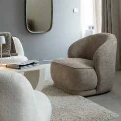 Fauteuil<Made in Meubles Fauteuil en tissu taupe Travis