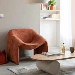 Fauteuil<Made in Meubles Fauteuil en tissu terracotta Théa