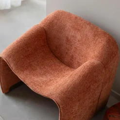Fauteuil<Made in Meubles Fauteuil en tissu terracotta Théa