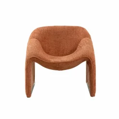 Fauteuil<Made in Meubles Fauteuil en tissu terracotta Théa