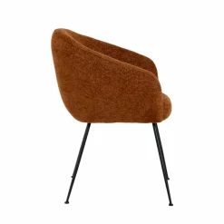 Fauteuil<Made in Meubles Fauteuil en tissu terracotta et pieds en métal Sandy