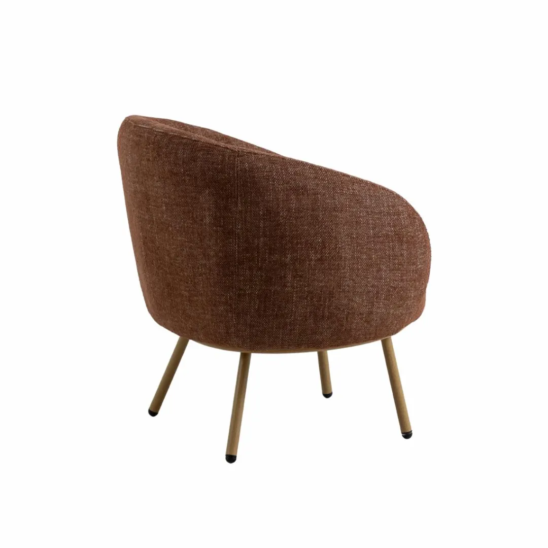 Fauteuil<Made in Meubles Fauteuil en tissu terracotta confort Orenzo