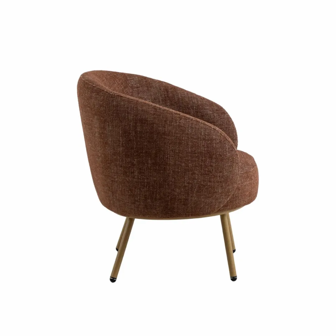 Fauteuil<Made in Meubles Fauteuil en tissu terracotta confort Orenzo