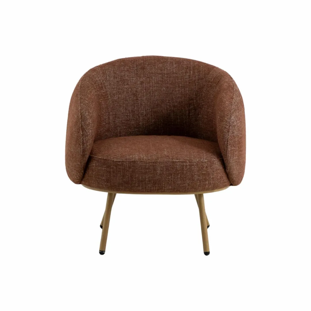 Fauteuil<Made in Meubles Fauteuil en tissu terracotta confort Orenzo