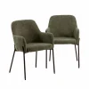 Chaise<Made in Meubles Fauteuil en tissu vert Aëlys (lot de 2)