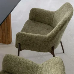 Chaise<Made in Meubles Fauteuil en tissu vert Aëlys (lot de 2)