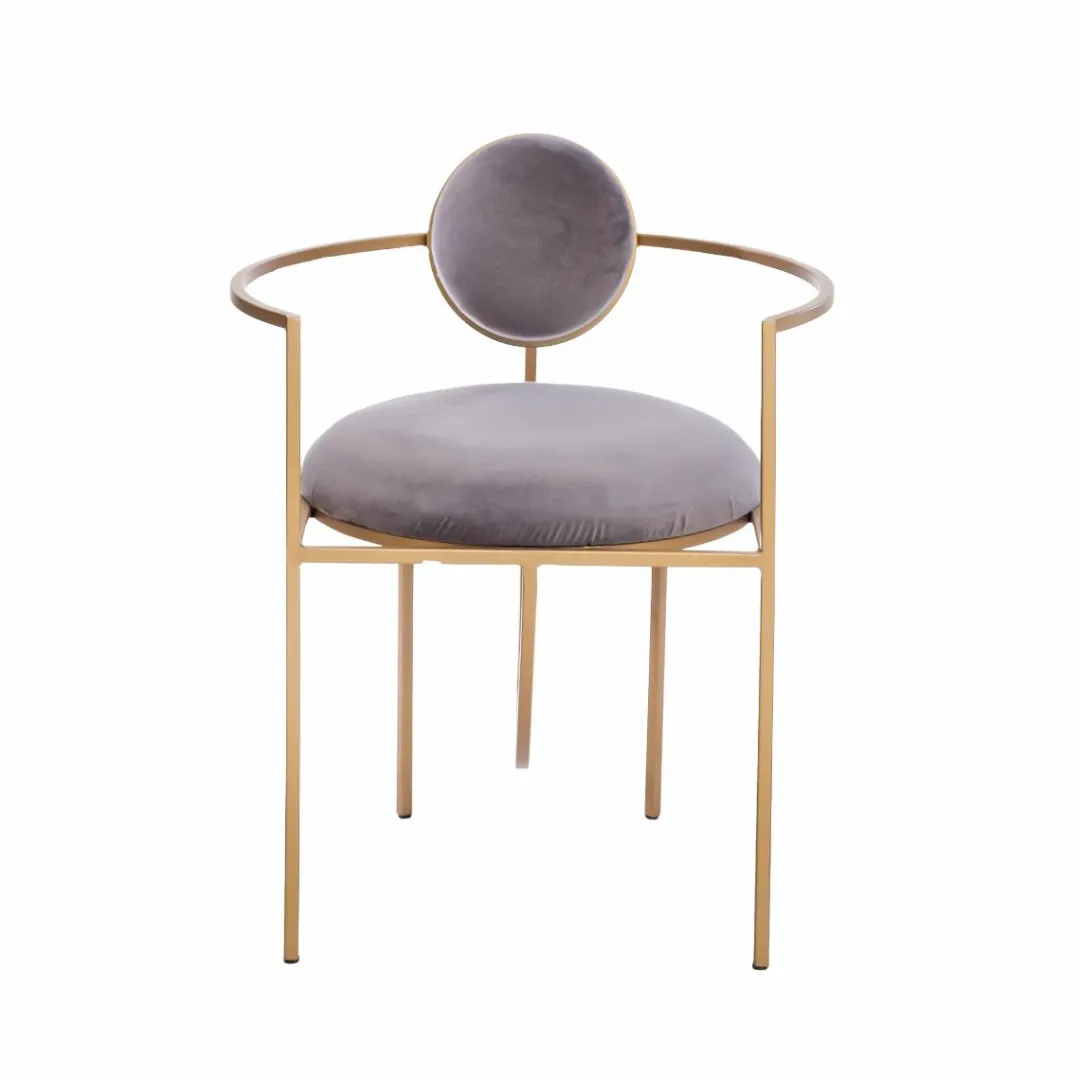 Fauteuil<Made in Meubles Fauteuil en velours et métal doré Albin