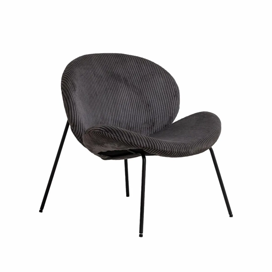 Fauteuil<Made in Meubles Fauteuil en velours gris Dorian
