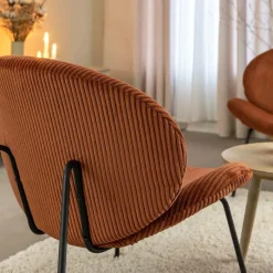 Fauteuil<Made in Meubles Fauteuil en velours terracotta Dorian