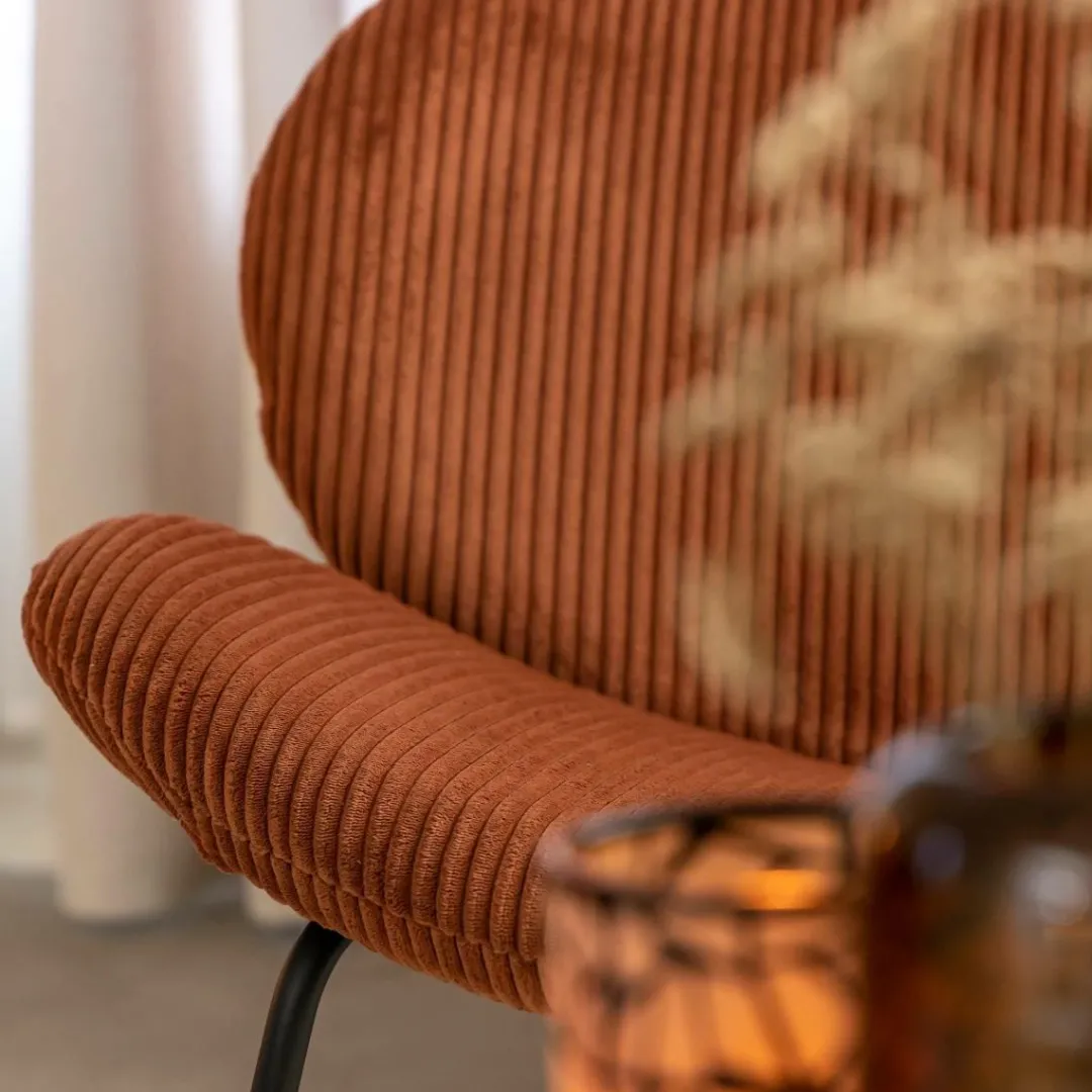 Fauteuil<Made in Meubles Fauteuil en velours terracotta Dorian