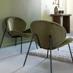 Fauteuil<Made in Meubles Fauteuil en velours vert Dorian