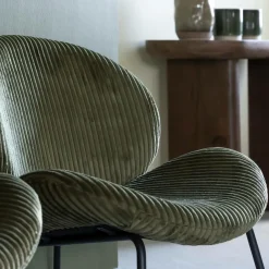 Fauteuil<Made in Meubles Fauteuil en velours vert Dorian