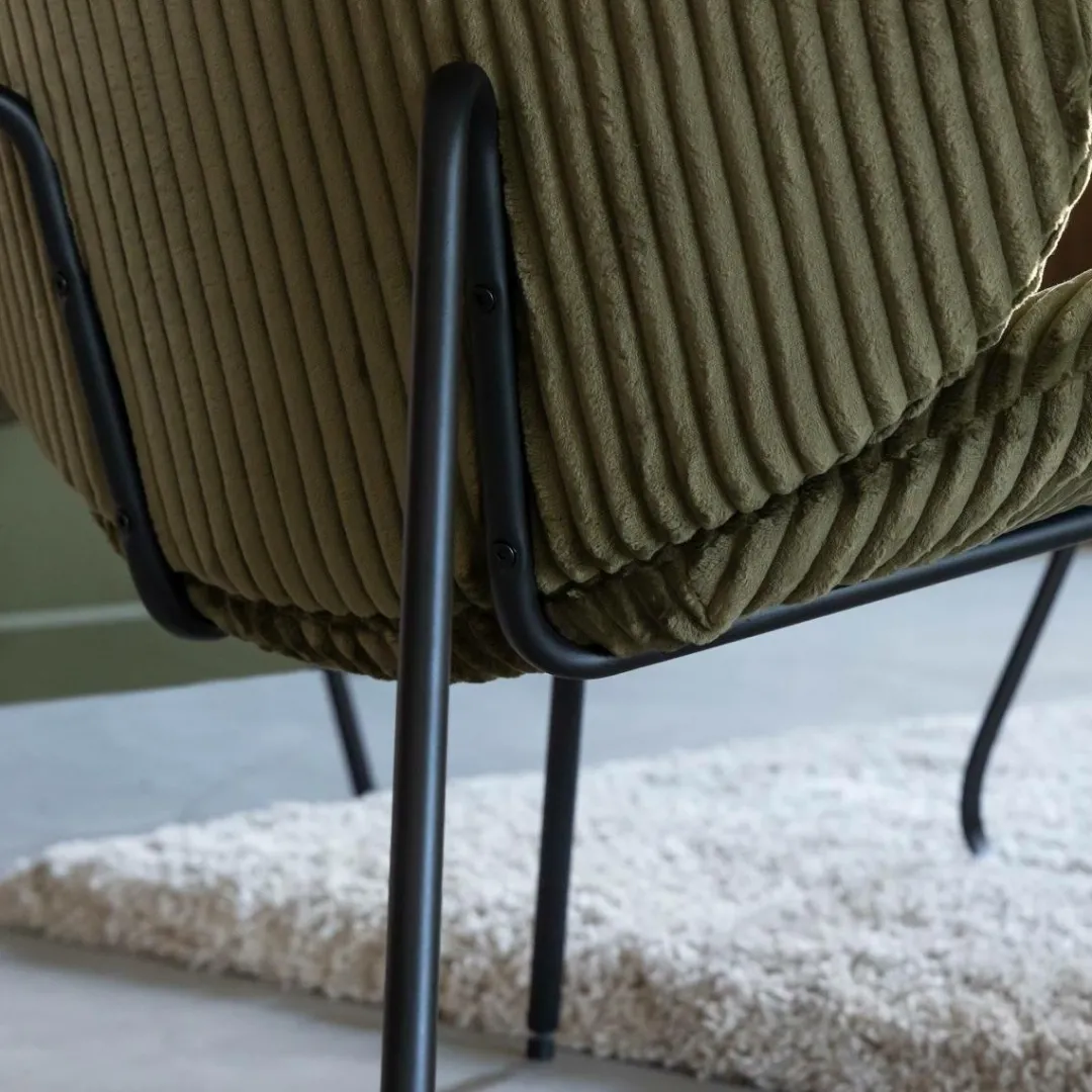 Fauteuil<Made in Meubles Fauteuil en velours vert Dorian