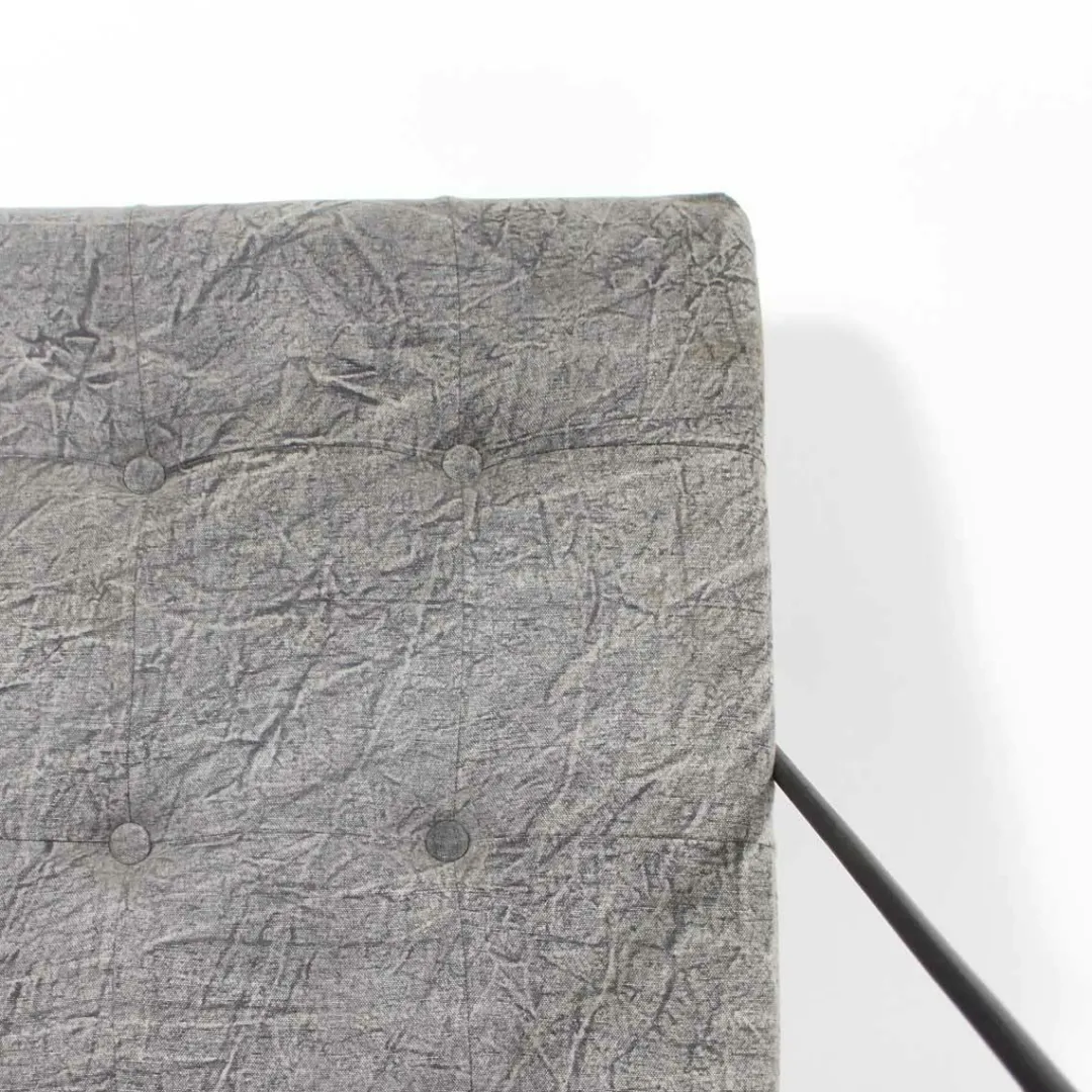 Fauteuil<Made in Meubles Fauteuil lounge en tissu bleu délavé armature métal