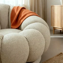 Fauteuil<Made in Meubles Fauteuil nuage en tissu écru Héléna