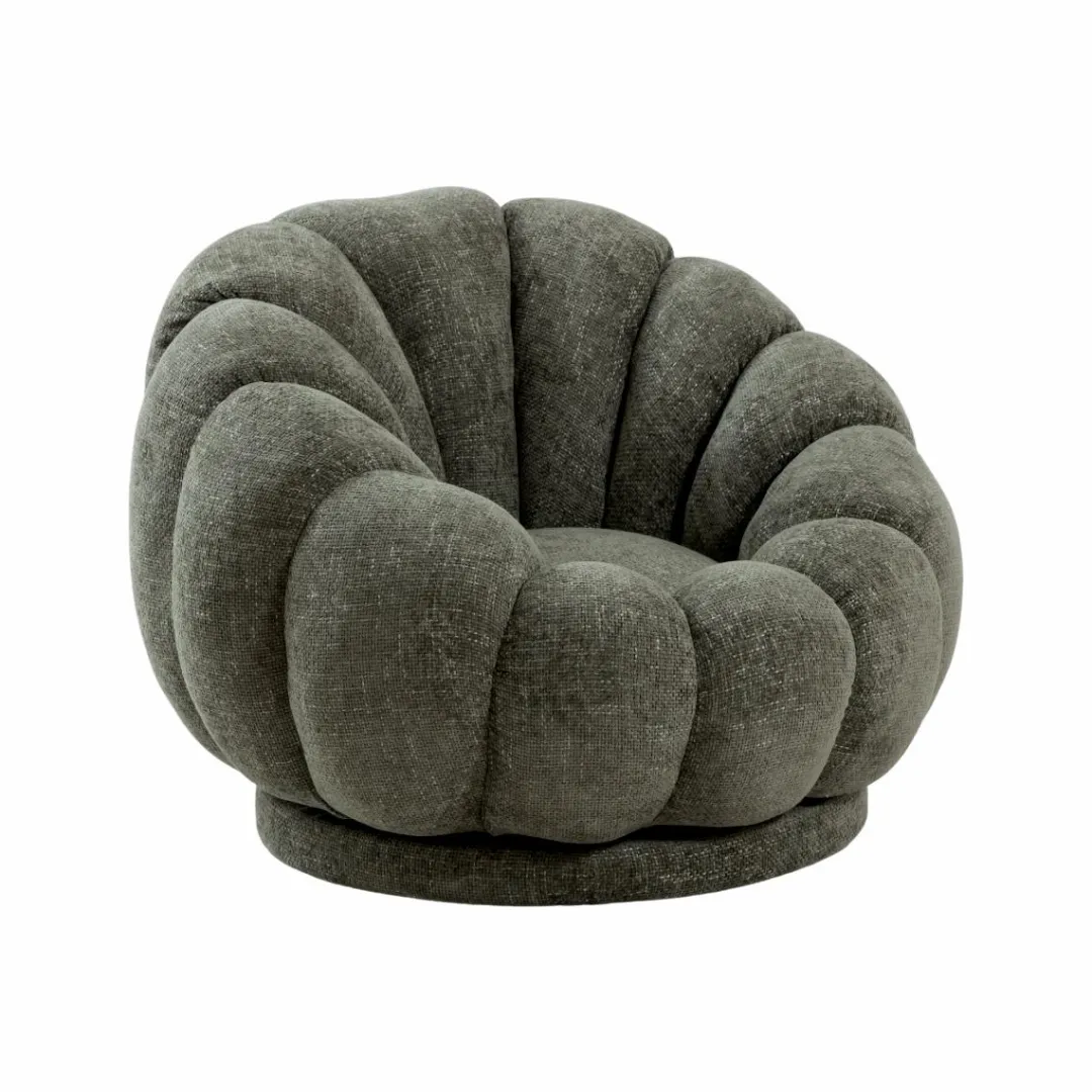 Fauteuil<Made in Meubles Fauteuil nuage en tissu vert gris Héléna