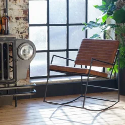 Fauteuil<Made in Meubles Fauteuil vintage en cuir marron Porto