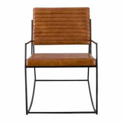 Fauteuil<Made in Meubles Fauteuil vintage en cuir marron Porto