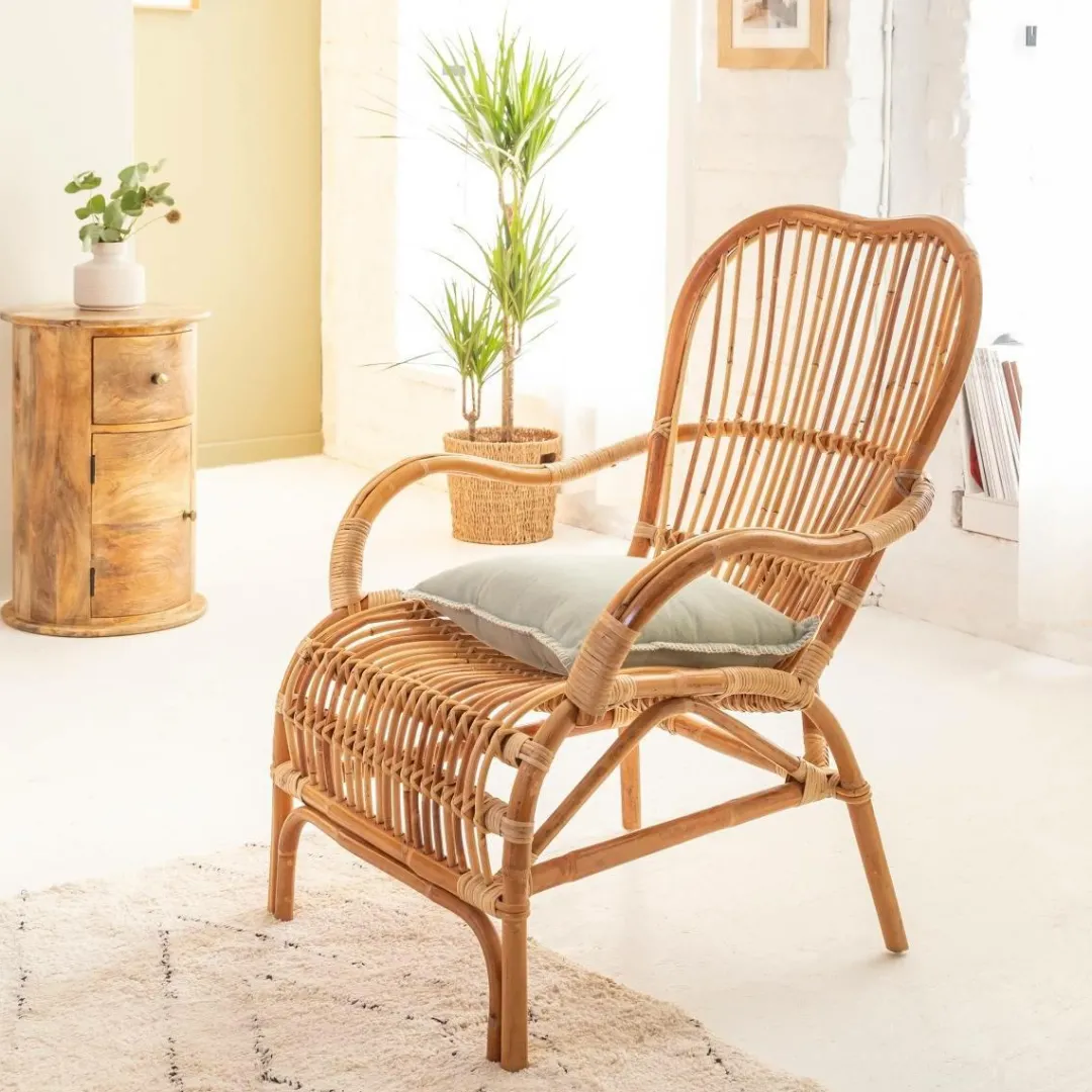 Fauteuil<Made in Meubles Fauteuil vintage en rotin Rattan