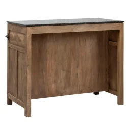 Meuble Bas|Ilot Central<Made in Meubles Ilot central en bois de manguier et plateau en marbre Paul