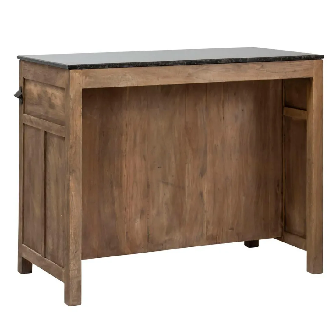 Meuble Bas|Ilot Central<Made in Meubles Ilot central en bois de manguier et plateau en marbre Paul