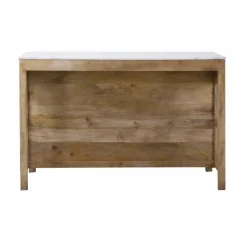 Meuble Bas|Ilot Central<Made in Meubles Ilot central en bois de manguier et marbre blanc Louisa
