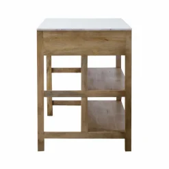 Meuble Bas|Ilot Central<Made in Meubles Ilot central en bois de manguier et marbre blanc Louisa
