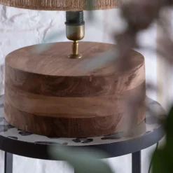 Lampe À Poser<Made in Meubles Lampe à poser ronde en bois de manguier Albane