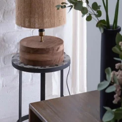 Lampe À Poser<Made in Meubles Lampe à poser ronde en bois de manguier Albane