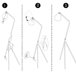 Lampe Sur Pied<Made in Meubles Lampe sur pied design métal gris Aude