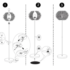 Lampe Sur Pied<Made in Meubles Lampe sur pied en métal et osier Erika