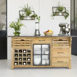 Meuble Bas|Ilot Central<Made in Meubles Îlot central en bois recyclé Champêtre