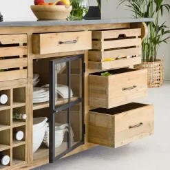 Meuble Bas|Ilot Central<Made in Meubles Îlot central en bois recyclé Champêtre
