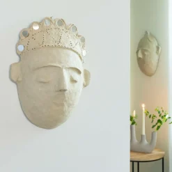 Décoration<Made in Meubles Masque avec couronne en papier mâché Antoine