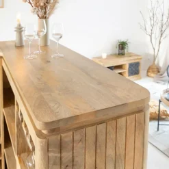 Meuble Bar<Made in Meubles Meuble bar en angle bois de manguier Lou