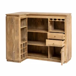 Meuble Bar<Made in Meubles Meuble bar en angle bois de manguier Lou