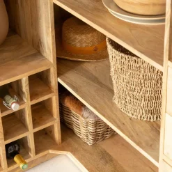 Meuble Bar<Made in Meubles Meuble bar en angle bois de manguier Lou