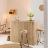 Meuble Bar<Made in Meubles Meuble bar en angle bois de manguier et terrazzo Lou
