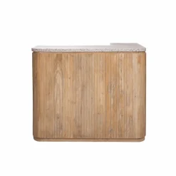 Meuble Bar<Made in Meubles Meuble bar en angle bois de manguier et terrazzo Lou