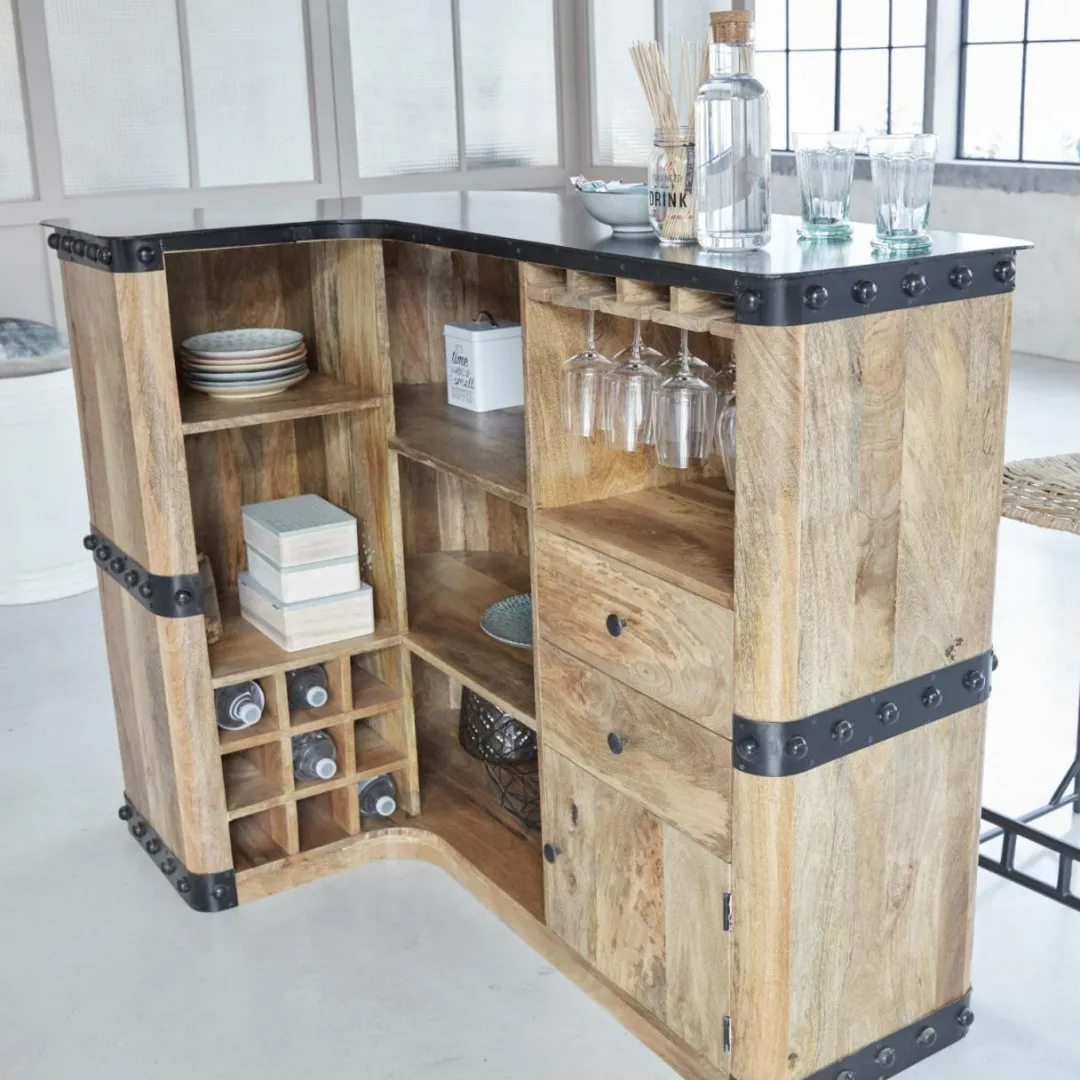 Meuble Bar<Made in Meubles Meuble bar en bois de manguier New-York