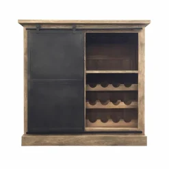 Meuble Bar<Made in Meubles Meuble bar en bois de manguier brossé et métal Helsinki