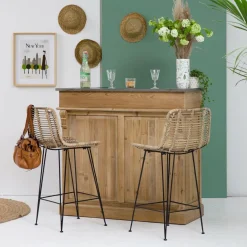 Meuble Bar<Made in Meubles Meuble bar en bois recyclé 120cm Garance