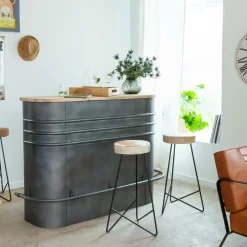 Meuble Bar<Made in Meubles Meuble bar en métal et bois de manguier Locker
